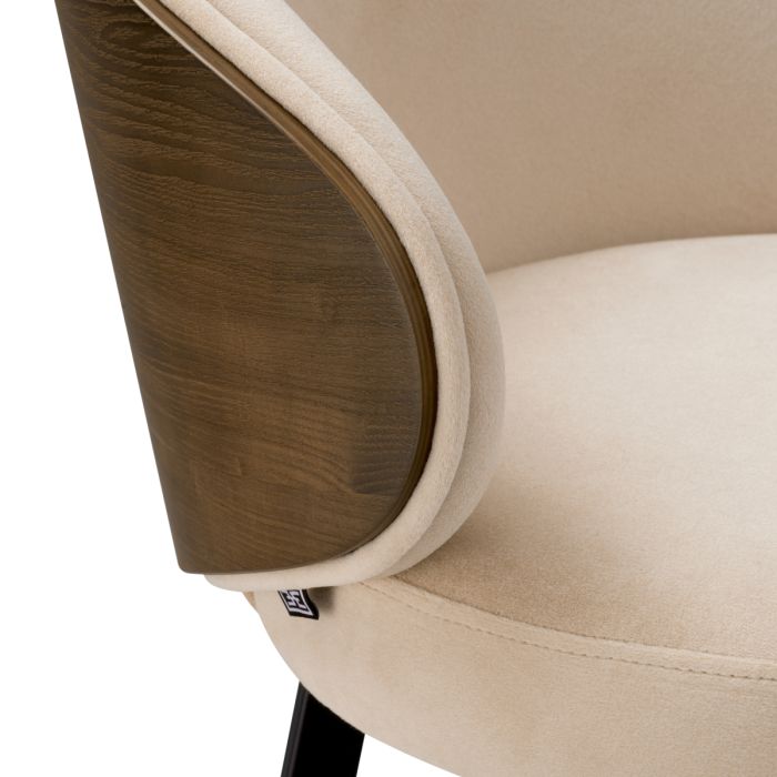 Chaise de bar en tissu beige | Eichholtz Camerota