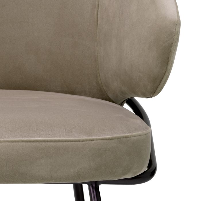 Chaise de salle à manger en velours greige | Eichholtz Kinley