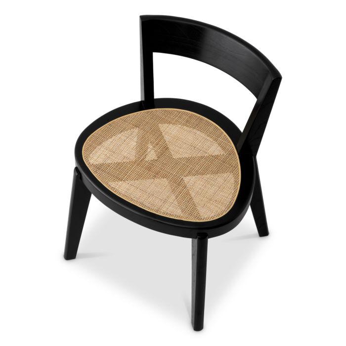 Chaise de salle à manger noire en rotin | Eichholtz Alvear