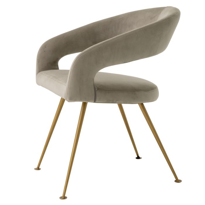 Chaise de salle à manger en velours greige | Eichholtz Bravo