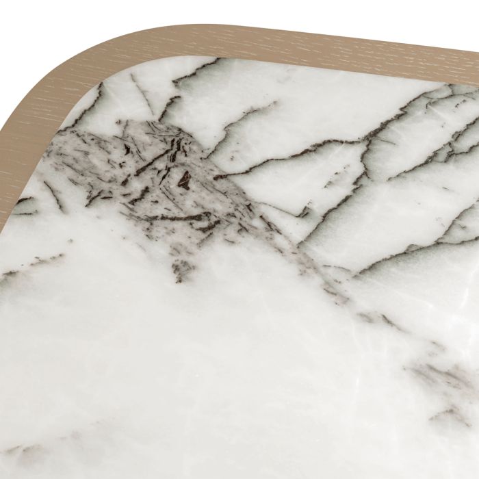 Table de chevet en chêne blanchi et marbre blanc | Eichholtz Cabana