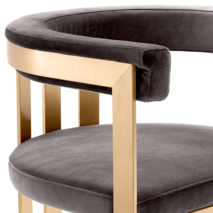 Chaise de salle à manger en velours gris | Eichholtz Clubhouse