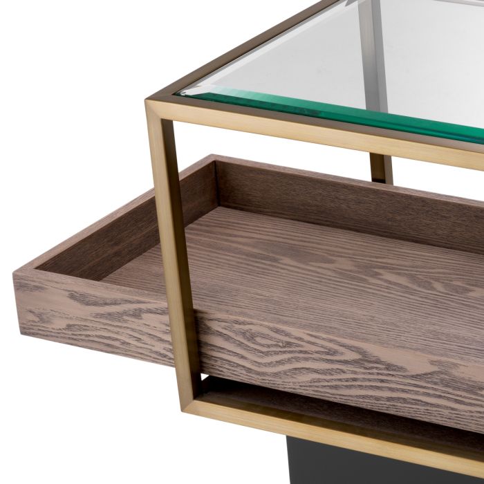 Table d'appoint dorée en verre transparent | Eichholtz Roxton