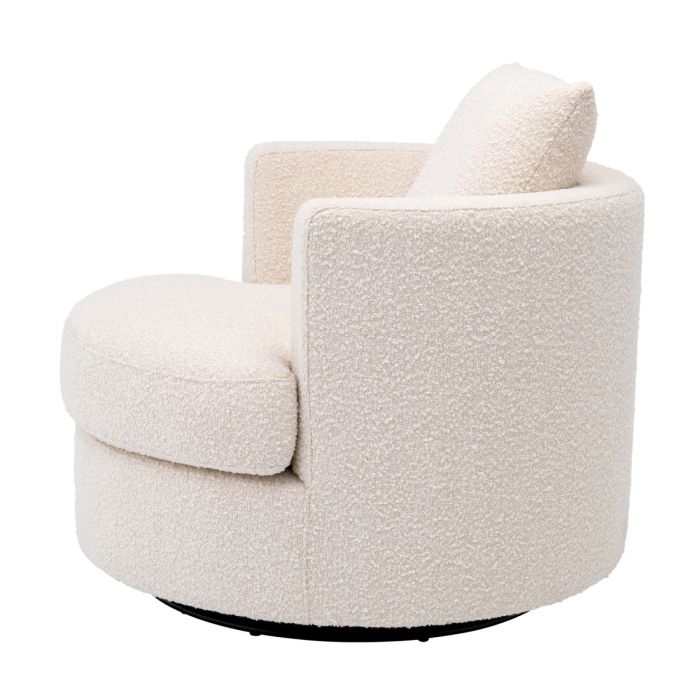 Fauteuil pivotant bouclé crème | Eichholtz Felix