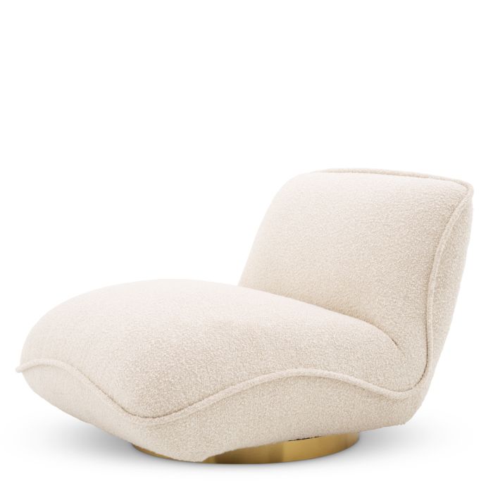 Fauteuil pivotant bouclé crème | Eichholtz Relax
