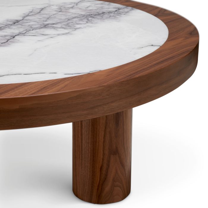 Table basse en noyer et marbre blanc | Eichholtz Presedio