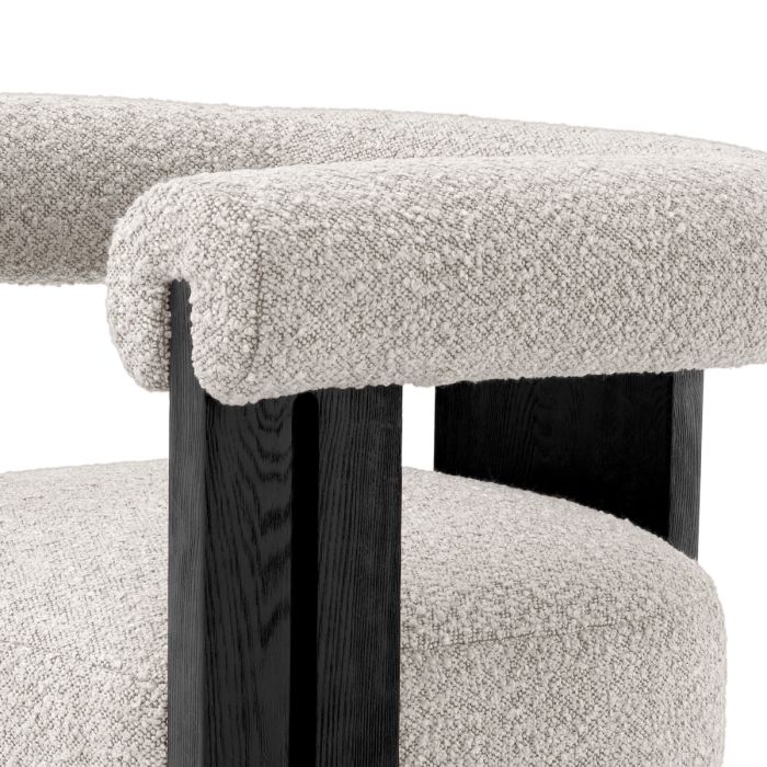Chaise de salle à manger bouclé gris | Eichholtz Percy