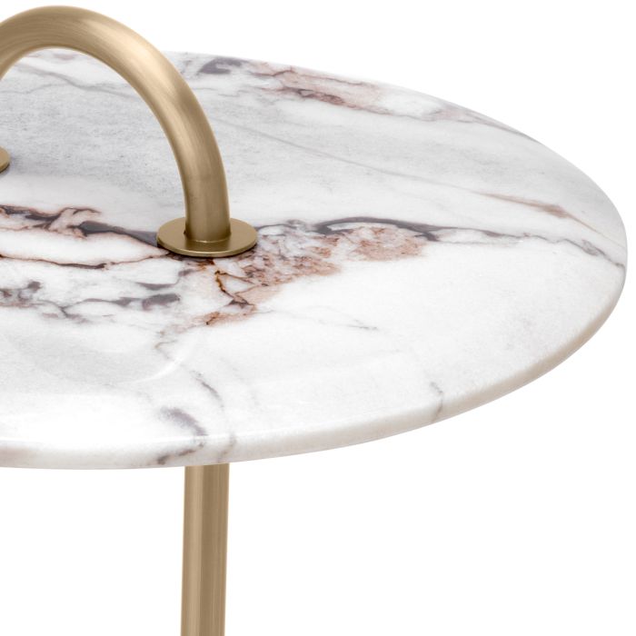 Table d'appoint dorée en marbre blanc | Eichholtz Zappa