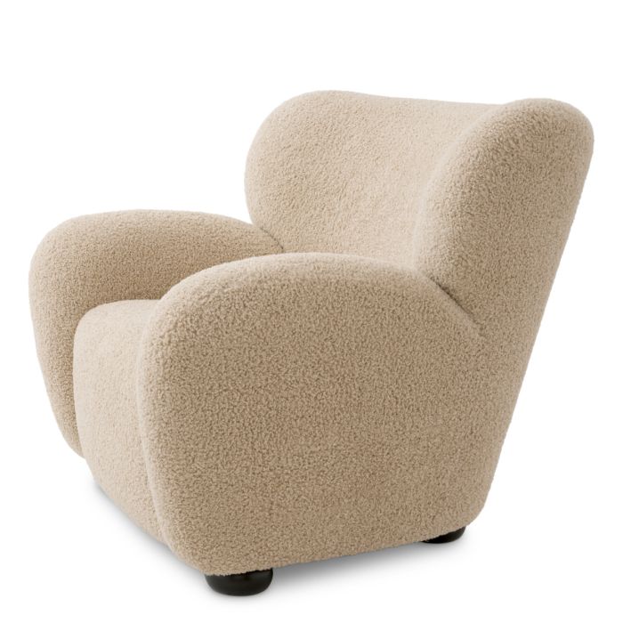 Fauteuil en tissu molletonné sable | Eichholtz Thames