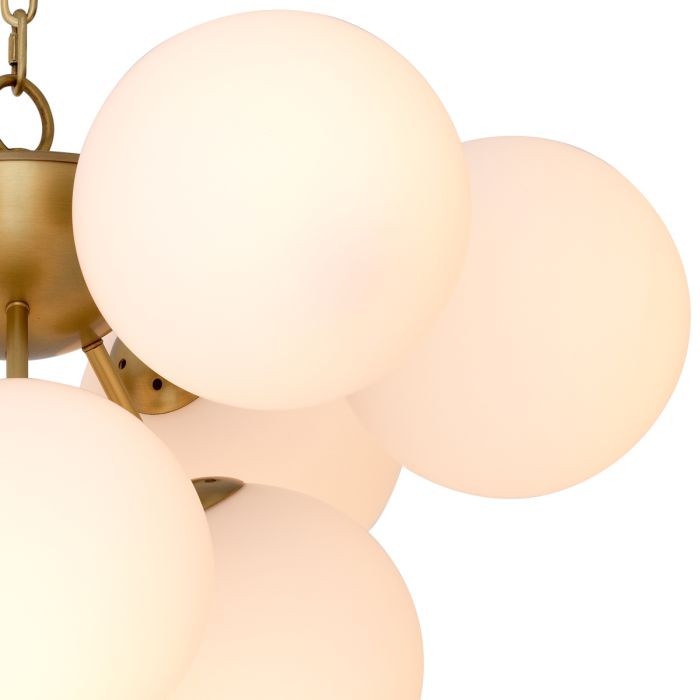 Lustre doré en verre blanc | Eichholtz Icaro