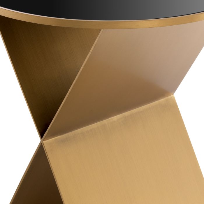 Table d'appoint dorée en verre noir | Eichholtz Fitch S