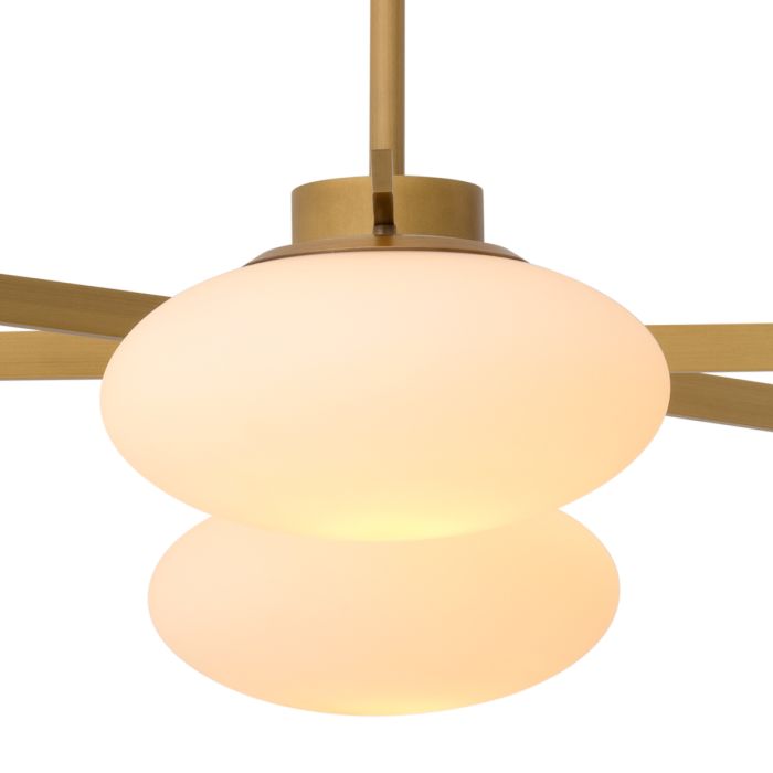 Lustre doré en verre blanc | Eichholtz Evergreen L