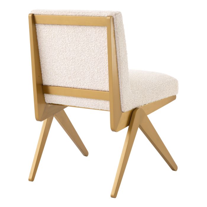 Chaise de salle à manger bouclé crème | Eichholtz Fico