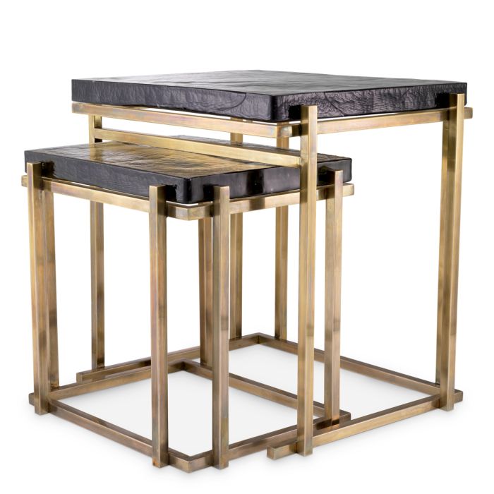 Table d'appoint dorée en verre soufflé (lot de 2) | Eichholtz Niemeyer