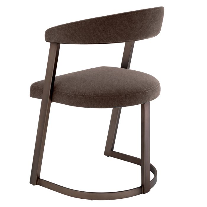 Chaise de salle à manger en tissu marron | Eichholtz Dexter