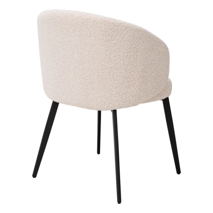 Chaise de salle à manger avec accoudoirs bouclé crème (lot de 2) | Eichholtz Lloyd