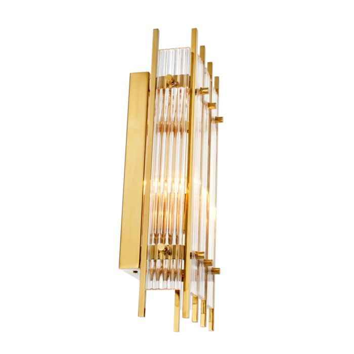 Applique murale dorée en verre transparent | Eichholtz Sparks S