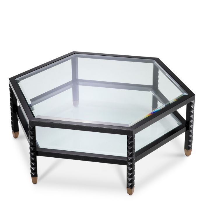 Table basse en bois noir en verre | Eichholtz Cornelius