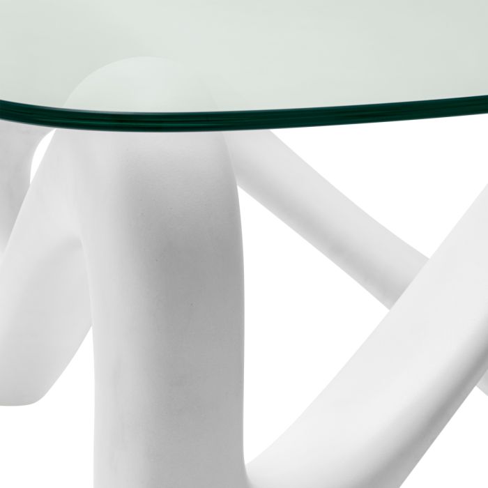 Table basse en verre et effet béton blanc | Eichholtz Aventura