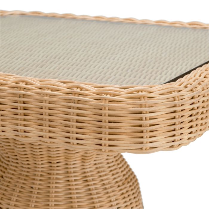 Table d'appoint en rotin et verre transparent | Eichholtz Tiago