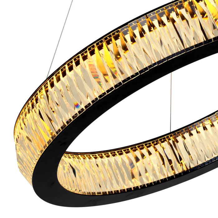 Lustre noir en verre cristal | Eichholtz Vancouver L