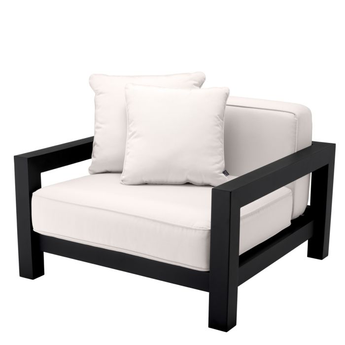 Fauteuil d'extérieur en métal noir | Eichholtz Cap-Antibes