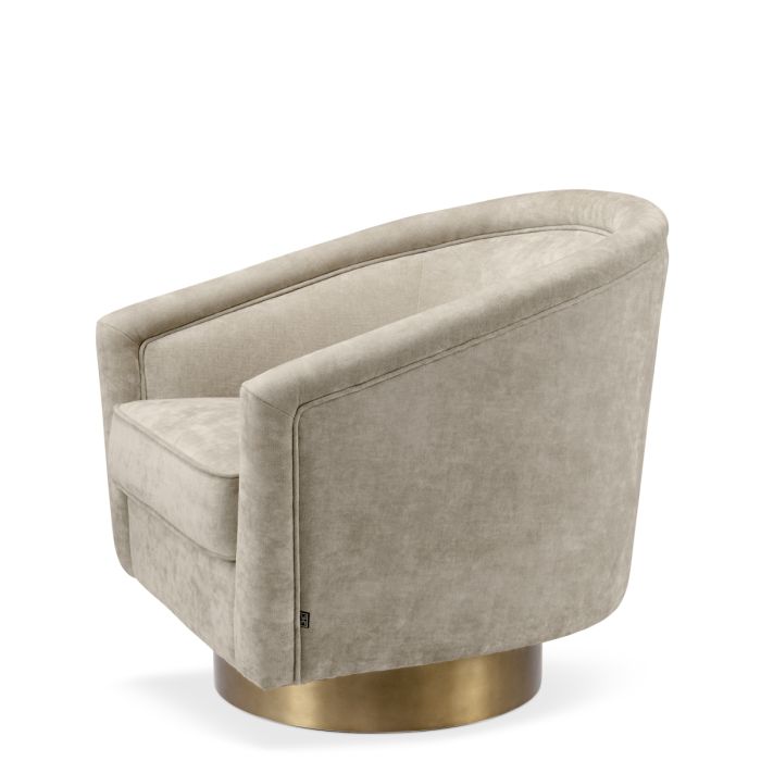 Fauteuil pivotant en velours sable | Eichholtz Catene