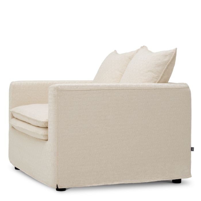 Fauteuil en tissu blanc cassé | Eichholtz Montgomery
