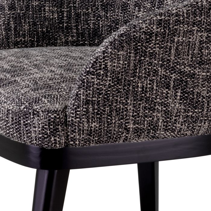Chaise de salle à manger avec accoudoirs en tissu noir | Eichholtz Costa