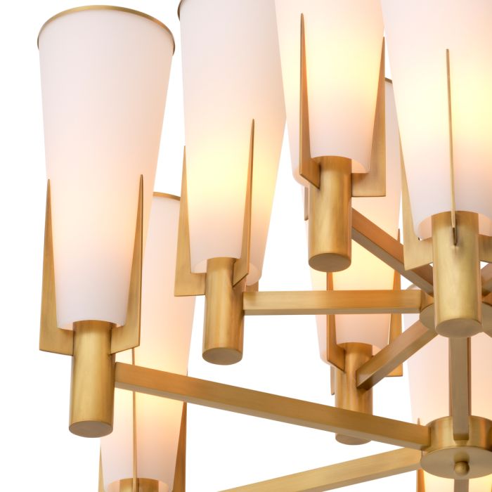 Lustre doré en verre blanc | Eichholtz Dino Double