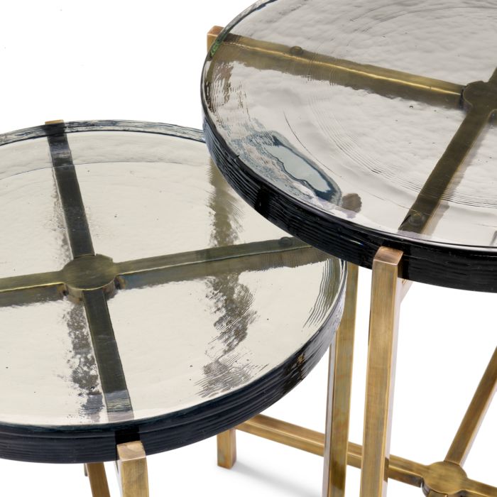 Table d'appoint dorée en verre soufflé (lot de 2) | Eichholtz Haymann