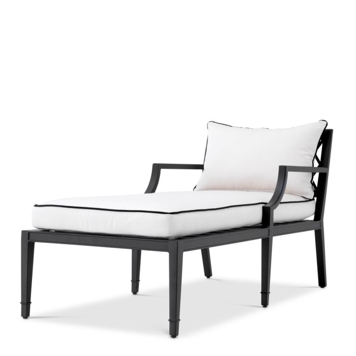 Chaise longue noire et blanche | Eichholtz Bella Vista