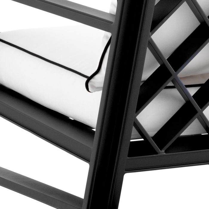 Fauteuil d'extérieur noir et blanc | Eichholtz Como