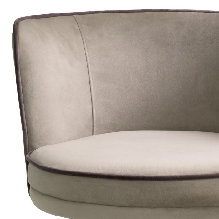 Chaise de bar en velours greige | Eichholtz Grenada