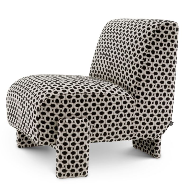 Fauteuil en tissu noir et blanc | Eichholtz Rockdale
