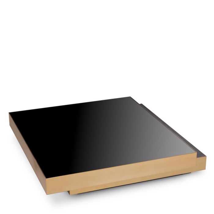 Table basse en laiton brossé et chêne anthracite | Eichholtz Shelton