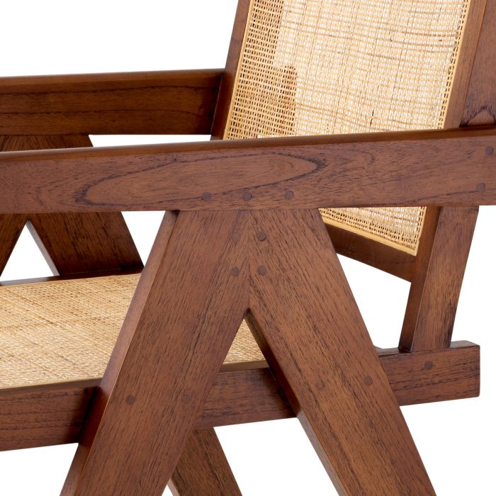 Chaise de salle à manger marron en rotin | Eichholtz Aristide