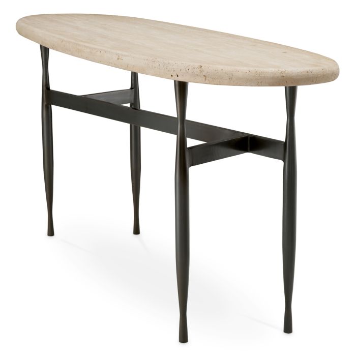Console en bronze et travertin | Eichholtz Palermo