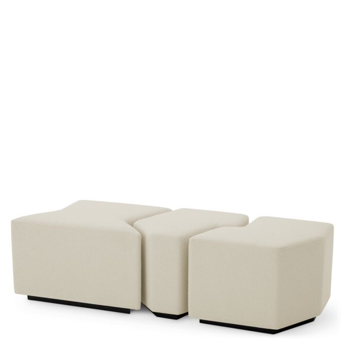 Pouf en tissu crème (lot de 3) | Eichholtz Filbert