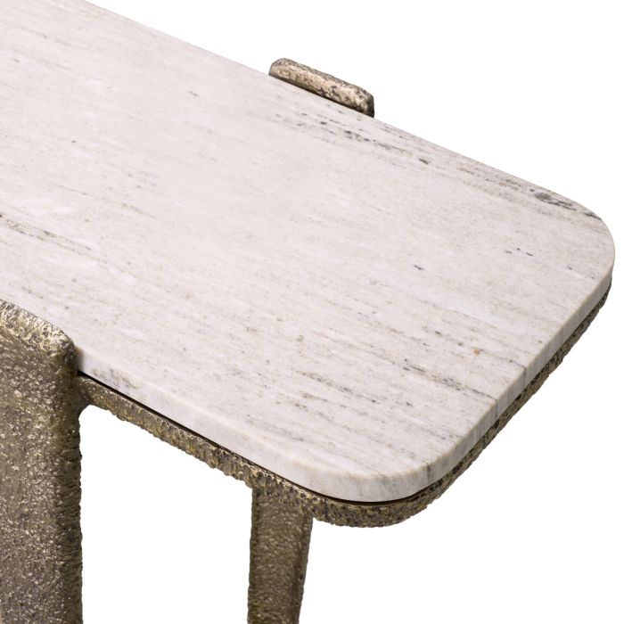 Console dorée en marbre beige | Eichholtz Orinda