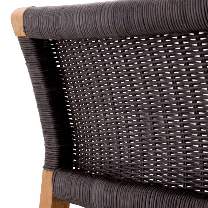 Chaise extérieure avec teck et cordage noir | Eichholtz Griffin
