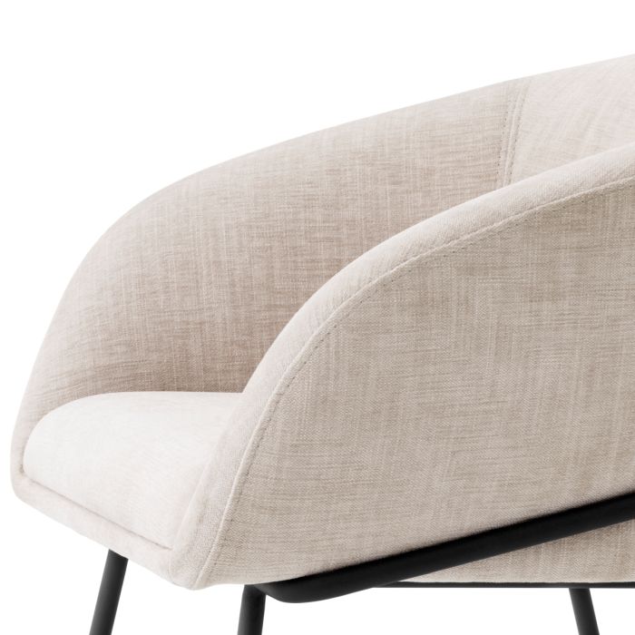 Chaise de salle à manger en tissu beige | Eichholtz Campus