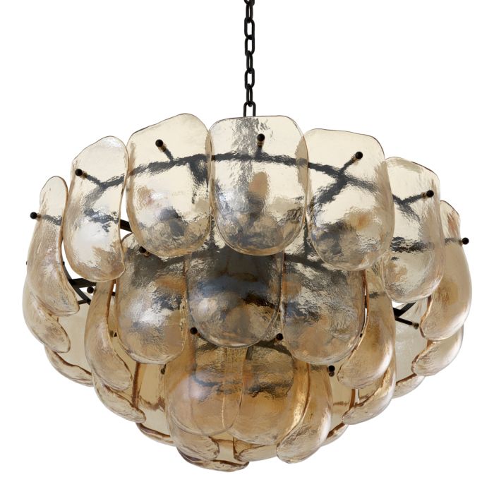 Lustre en bronze et verre champagne | Eichholtz Gustave