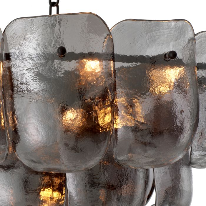 Lustre en bronze et verre fumé | Eichholtz Gustave