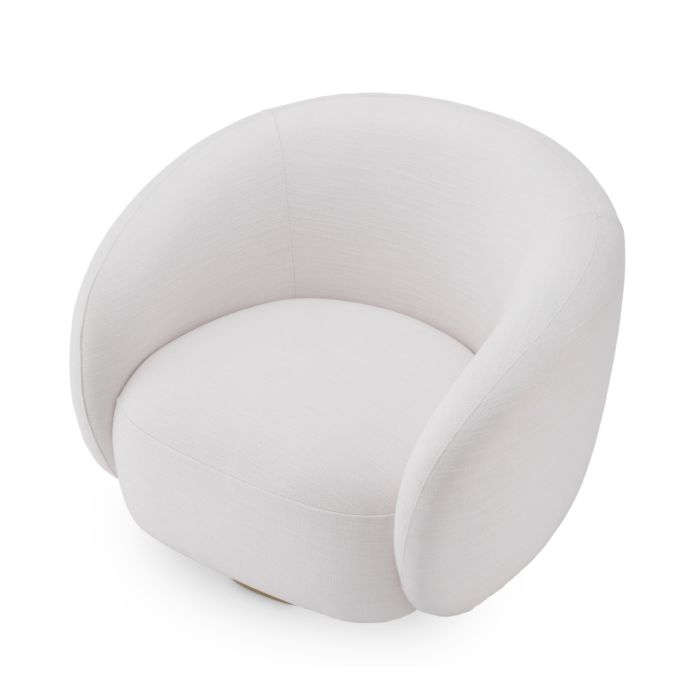 Fauteuil pivotant en tissu blanc | Eichholtz Brice