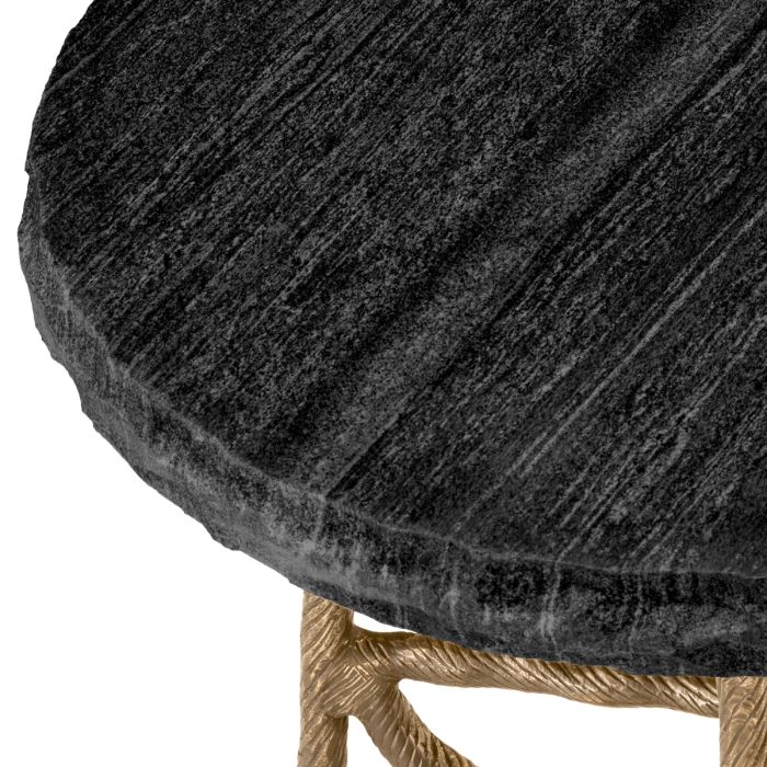Table d'appoint dorée en marbre gris | Eichholtz Dreyfus