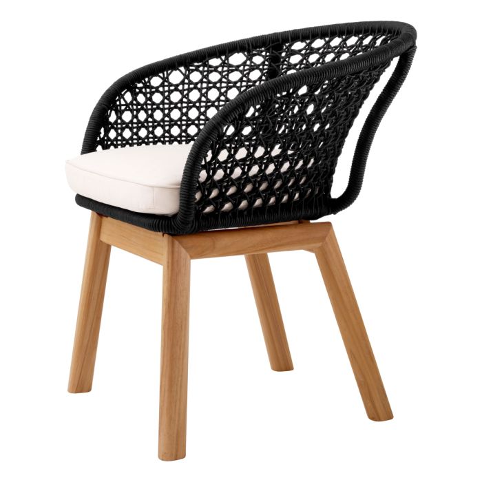 Chaise extérieure en cordage noir | Eichholtz Trinity