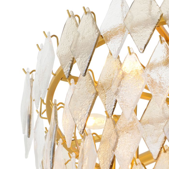 Lustre en laiton et verre soufflé | Eichholtz Rhombus S