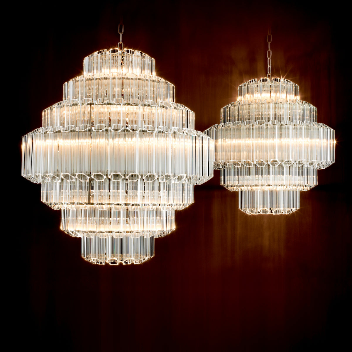 Chandelier en nickel | Eichholtz Vittoria L - vue d'ambiance | REMO-HOME