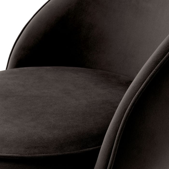 Chaise de comptoir en velours gris | Eichholtz Dorland